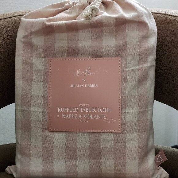 JF X Jillian Harris X Life at Home Rosewood Ruffled Tablecloth BNWT PINK - Picture 2 of 7